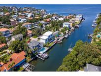 Aerial view of waterfront homes and canals at 4923 W Melrose N Ave, Tampa, FL 33629