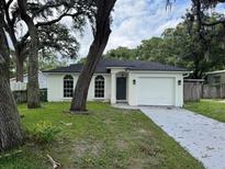 Newly constructed home with a white exterior at 8518 N Edison Ave, Tampa, FL 33604