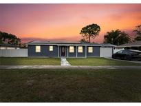 Newly renovated house with solar panels and a landscaped yard at 1009 Cobblestone Dr, Spring Hill, FL 34606