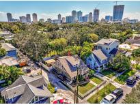 Aerial view of houses and cityscape in the background at 615 Grove N St, St Petersburg, FL 33701