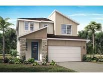 Two story home with modern design and stone accents at 31081 Pendleton Landing Cir, Wesley Chapel, FL 33545