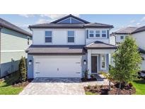 Charming two-story home featuring a two-car garage and beautifully landscaped front yard at 10316 Cross River Trl, Parrish, FL 34219