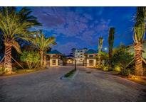 Elegant entryway to the community at night at 455 Pinellas Bayway S # 2B, Tierra Verde, FL 33715