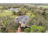 Sprawling home with mature trees and landscaping on a large lot and lush green lawns at 12709 Mannhurst Oak Ln, Lithia, FL 33547