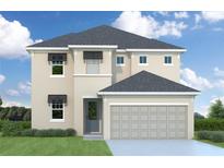 Two-story house with beige siding, gray roof, and two-car garage at 5825 1/2 S 5Th St, Tampa, FL 33611