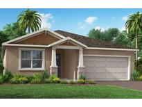 One-story home with two-car garage, stone accents, and landscaping at 12402 49Th E St, Parrish, FL 34219