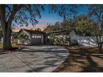 Updated single-story home with a circular driveway and landscaped yard at 14005 Arbor Knoll Cir, Tampa, FL 33625