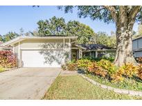 Single-story house with attached garage and mature landscaping at 14631 Village Glen Cir, Tampa, FL 33618
