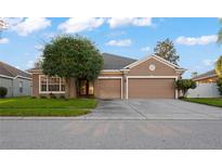 Charming single-story home featuring a well-maintained lawn and a two-car garage in a tranquil neighborhood at 11240 Ragsdale Ct, New Port Richey, FL 34654