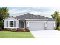Two-story house with gray siding, two-car garage, and landscaping at 4315 Pullet Ct, Lakewood Ranch, FL 34211