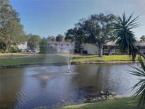A tranquil pond view with a fountain enhances the charm of this property at 6388 93Rd N Ter # 4603, Pinellas Park, FL 33782