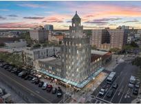 Aerial view of a renovated building in the city, featuring unique architectural details at 405 Central Ave # 700, St Petersburg, FL 33701
