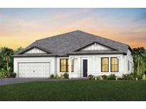 One-story home with gray roof, white walls, and a two-car garage at 5633 Clearwater Ct, Lakewood Ranch, FL 34211