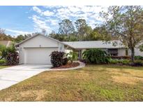 Single-story home with attached garage and well-manicured lawn at 3404 Baugh Dr, New Port Richey, FL 34655