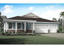 Two-story house with three-car garage and landscaped lawn at 12458 49Th E St, Parrish, FL 34219