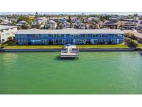 Aerial view of waterfront property with private dock at 250 126Th Ave # 206, Treasure Island, FL 33706
