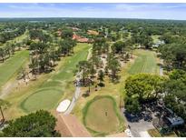 Beautiful aerial view of lush golf course, mature trees, and condo buildings, perfect for avid golfers at 2700 Nebraska Ave # 3-201, Palm Harbor, FL 34684