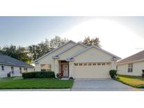 Charming single-story home with a well-maintained lawn and attached two-car garage at 9551 Jaybird Ln, Land O Lakes, FL 34638