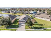 Charming single-Gathering home with a manicured lawn and a picturesque pond view in a quiet neighborhood at 19724 Post Island Loop, Land O Lakes, FL 34638