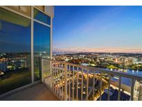 Enjoy breathtaking city views from this condo balcony with floor-to-ceiling windows and sleek railings at 777 N Ashley Dr # 2503, Tampa, FL 33602