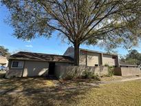 Charming townhome with a large tree, fenced in yard and neutral colored paint at 8608 Lake Isle Dr # 0, Temple Terrace, FL 33637