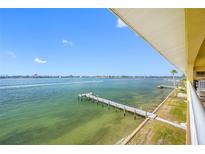 Expansive water view from a condo, featuring a private dock and clear skies at 370 8Th N Ave # 7, Tierra Verde, FL 33715