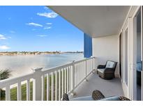 Enjoy water views from this private balcony with seating area at 500 Treasure Island Cswy # 308, Treasure Island, FL 33706