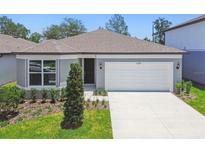 Charming single-Gathering home with a well-manicured front yard and attached two-car garage at 4219 Big Sky Dr, Spring Hill, FL 34604
