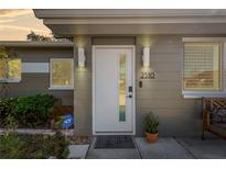 Inviting front entrance with modern lighting, house number, and secure ADT system at 2510 Chapel Way, Tampa, FL 33618