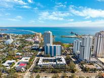 Aerial view of the city with a water view, showing the building's desirable location and surrounding area at 105 4Th Ne Ave # 418, St Petersburg, FL 33701