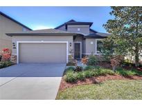 Charming single-Gathering home featuring a well-manicured lawn and a two-car garage at 831 Vino Verde Cir, Brandon, FL 33511