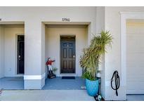 Charming front entrance with decorative plant and house number at 32960 Regent Canal St, Wesley Chapel, FL 33545