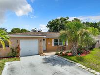 Charming single-story home with brick accents, a well-manicured lawn, and a sunny front yard at 5985 38Th N Ave, St Petersburg, FL 33710
