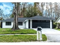 Charming single-story home with a well-manicured lawn, modern mailbox, and a two-car garage at 4222 Autumn Leaves Dr, Tampa, FL 33624