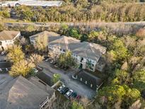 Aerial view of multi-Gathering buildings with parking lots and surrounding trees at 17106 Carrington Park Dr # 627, Tampa, FL 33647