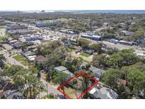 An aerial view of the property's location within a residential neighborhood and proximity to community amenities at 3607 S Hubert Ave, Tampa, FL 33629
