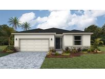 Charming single-story home with well-maintained landscaping, two car garage, and stone accents at 17061 James Trl, Parrish, FL 34219