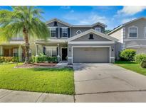 Charming two-story home featuring a well-maintained lawn and inviting curb appeal at 9010 Grand Bayou Ct, Tampa, FL 33635
