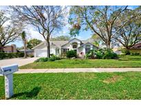 Charming one-story home with lush landscaping and a well-maintained lawn at 503 Old Grove Dr, Lutz, FL 33548
