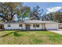 Charming single-story home featuring a well-manicured lawn and welcoming front entrance at 303 Suzette Dr, Brandon, FL 33511