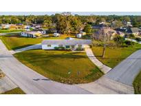 Charming one story home with a well-maintained lawn and mature trees on a corner lot at 9170 Dupont Ave, Spring Hill, FL 34608