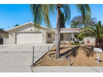 Charming single-story home with a well-manicured lawn and a two-car attached garage at 6905 El Camino Paloma St, Port Richey, FL 34668