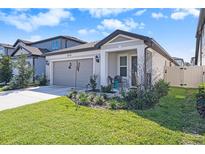 Charming single-story home with a well-manicured lawn and inviting front porch at 20778 Balsam Hill Rd, Land O Lakes, FL 34638