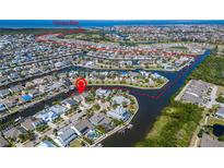 Waterfront homes boasting private docks line winding canals leading out to Tampa Bay, Florida at 5616 Seagrass Pl, Apollo Beach, FL 33572