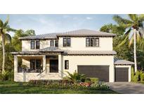 Charming two-story home with landscaped yard, a covered porch, and a two car attached garage at 440 Capri Ne Way, St Petersburg, FL 33704