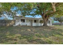 Charming home featuring a large tree offering great shade and curb appeal to the front yard at 6901 298Th N Ave, Clearwater, FL 33761