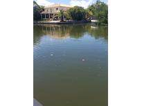 A waterfront home features lush tropical landscaping and offers direct water access at 2107 S West Shore Blvd, Tampa, FL 33629