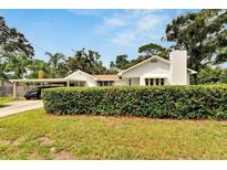Charming single-story home with a lush front yard and a convenient carport at 11718 N Ola Ave, Tampa, FL 33612