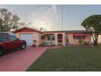 Charming single-story home with well-maintained lawn and vibrant landscaping at 1623 Dartmouth Dr, Holiday, FL 34691