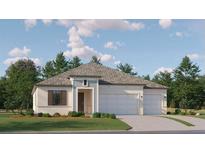 Charming single-story home featuring a symmetrical design and a well-maintained lawn at 9640 Runaway Breeze Dr, Land O Lakes, FL 34637